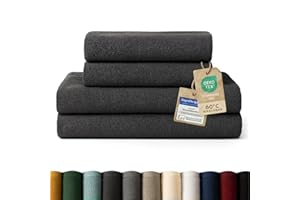 ‎BLUMTAL Blumtal Premium Frottier Handtücher Set 4 teilig 100% Baumwolle - Oeko-TEX zertifiziertes Badetuch 2X (70x140 cm) + Towel 2X (50x100 cm) - saugstarkes Frottiertücher Set - Handtücher Anthrazit