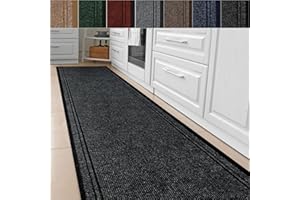 FLOORDIREKT Alfombra de Cocina Malaga – Alfombra de Fieltro punzonado – Alfombra de Cocina – Alfombra de Pasillo & Cocina – Alfombra Antideslizante y fácil de Limpiar (Antracita 2082, 66 x 800 cm)