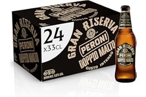 Peroni Gran Riserva Doppio Malto, Cassa con 24 Birre in Bottiglia da 33 cl, 7.92 L, Birra dal Gusto Intenso ed Equilibrato Leggermente Speziato, Gradazione Alcolica 6.6% Vol