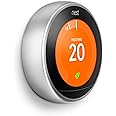 Google Nest Learning Thermostat 3rd Generation, Stainless Steel - Smart Thermostat - A Brighter Way To Save Energy