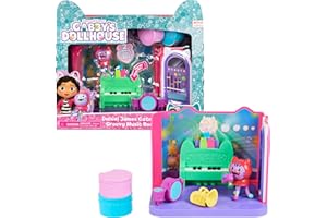 DREAMWORKS GABBY'S DOLLHOUSE Gabby et la Maison Magique - Gabby Dollhouse - Pièce La Salle De Musique DJ Miaou - 1 Figurine + Accessoires - Dessin Animé Jouet Maison De Poupée - Jouet Enfant 3 Ans Et +