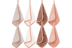 GRBAIN Microfaser Handtücher Waschlappen Gesicht Mikrofaser Abschminktücher Waschbar für Schonende Gesichtsreinigung Waschlappen Microfaser Face Towel Make Up Entferner für Tägliche Reisen 8 Stück