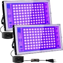 2 Projecteurs UV LED Extérieur IP66 - 385-400nm Pour Fête Et Décoration