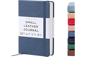 Beechmore Books Cuaderno de Bolsillo Rayado - A6 Azul Marino Libreta Tapa Dura Cuero Vegano, Papel 120gsm Crema Rayado, Caja de Regalo, para Escritores, Diaristas, Reuniones de Negocios y Estudiantes