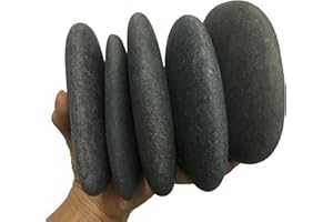 ruidinaways 9-11cm Flache Steine zum Bemalen, Große Kieselsteine Glatte Flusskieselsteine Naturstein,5 Stück