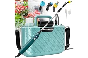 Kevsuvqin Pulverisateur Electrique 5V/2400mAh, Pulverisateur de Jardin 5L, Pulverisateur avec Rétractable, Pulverisateur a Pression avec 3 Buses Réglables et Réservoir d'eau de 5 litres