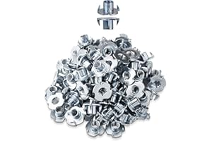LIKERAINY Tuercas M12 x 17mm con 4 Dientes Metal T-Nuts Tuercas de Fijación para Muebles de Madera Insertos Ciegos Tuerca 50Pcs