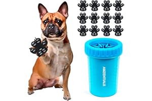 AMZENTIALS Kit Complet de Nettoyeur de Patte pour Chien - Coussinet Nettoyant Pattes pour Chien L-4.2x4.8cm et Protection Coussinet Chien Conçu pour la Santé et Le Confort de la Patte Canine Les Types Chiens