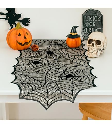 Schwarz-Weiß Fledermaus Halloween Tischläufer – 33x183 Cm, Leinenoptik Für Partydeko