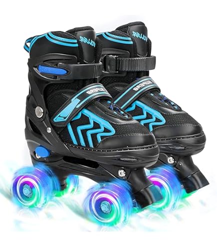 Nattork Kinderrolschaatsen Voor Jongens En Meisjes, 4 Maten Verstelbare Rolschaatsen Met Alle Oplichtende Wielen Volledige Bescherming Kinderen Binnen Buiten Blauw Medium 13 3 2804008716