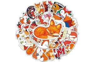 AFFOTO Füchse Aufkleber für Laptop (50 PCS),Geschenk für Kinder Jugendliche Erwachsene Jungen,Fox Stickers Wasserdicht Vinyl Aufkleber für Scrapbook,Skateboard,Auto,Gepäck