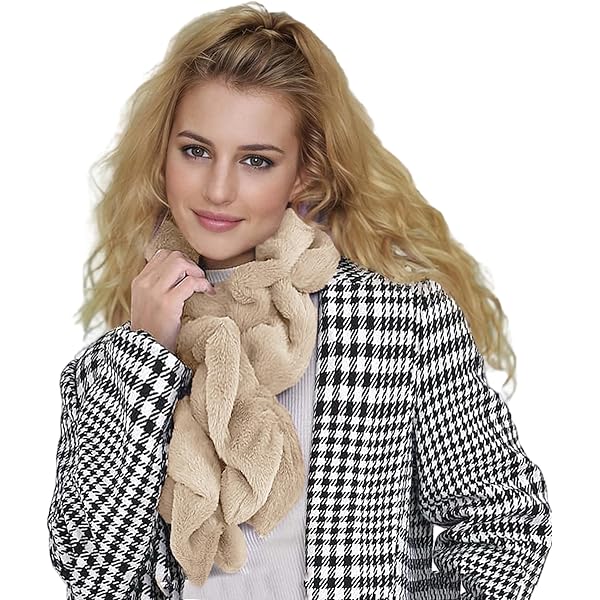 Ihreesy Col En Fourrure Synthétique, Fourrure De Renard Col Artificiel Amovible Avec Boutons Echarpe Fausse Fourrure De Renard Dames Écharpe Chaude D'Hiver, 70CM Noir Jaune