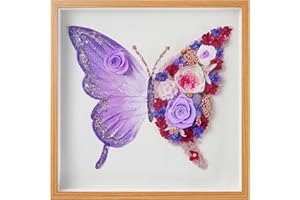 ADDWel Ewige echte Rose Frauen Geschenk - Infinity Rosen Geschenke für Freundin Frau Mama Geburtstag Romantisches Jahrestag Geschenk für Sie - Handgefertigte Schmetterling Art aus konservierte Blumen