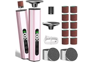 Hornhautentferner Elektrisch 30 Schleifpads – Elektrischer Hornhautentferner mit 9 Geschwindigkeiten & LED Display – Wiederaufladbare Hornhaut Entfernen zur Hornhautentfernung für Harte, Rissige, Rosa