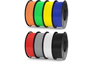 ELEGOO Pack de 8 Bobines de Filament RAPID PLA+ 250g 1,75 mm, 8 Couleurs de Filament pour Imprimante 3D Impression Haute Vitesse 30-600 mm/s, Précision Dimensionnelle +/- 0,02 mm, 8 Bobines de 250g