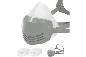 AirGearPro D-200 Máscara Respiratoria Reutilizable con Filtros, Antipolvo, para Pintar, Construcción, Bricolaje, Lijado