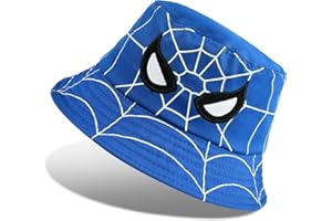 ANBOBILI Chapeau de Pêcheur pour Enfant, Bucket Hat Enfant, Spider-Man Chapeau Bob Enfant, Pliables Unisexe Chapeau de Soleil Enfant, Casquette de Plage Enfant, pour Les Vacances d’Eté, Camping, Randonnée