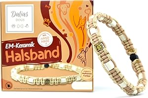DALIAS DOGS EM-Keramik-Halsband für Hunde & Katzen - Maßanfertigung EM-Band Original US-Paracord (21-30 cm, Beige)
