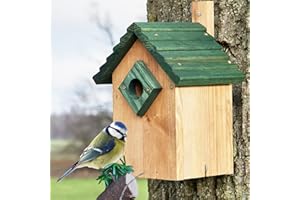 zooprinz Stabiler Nistkasten für Wildvögel/Gartenvögel mit sicherem Schutz gegen Nesträuber – witterungsbe-ständig und langlebig für draußen – 2 Farben zur Wahl - Nistkasten