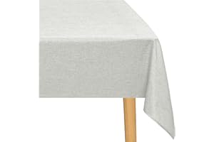 JIUZHEN Tischdecke Outdoor Tischdecke Abwaschbar Gartentischdecke Eckig Wetterfest Garten Tischdecken für Draußen,Hellgrau,135X200 cm