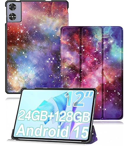 Schutzhülle für QDDQ TAB9/JJGJ TAB9/SVITOO P108 Tablet 12 Zoll 2025 Neueste, yystao Kinder Weiche Silikon-Hülle, verstellbarem Ständer (Blau