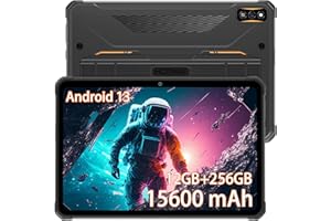 HOTWAV R7 Tablette Incassable, 10,1 Pouces HD+ Tablette Tactile, 12Go + 256Go/(2To TF) 15600mAh Tablette Android 13, 16 MP Caméra, Octa Core Dual SIM 4G, Widevine L1/IP68/OTG/WIFI5/Face ID/GPS Orange