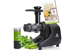‎NUTRILOVERS Nutrilovers Slow Juicer Entsafter Obst und Gemüse mit Pressring BPA-frei I Sellerie, Selleriesaft, Weizengras, Kräuter Grüne Detox Säfte | Saftpresse Entsafter elektrisch