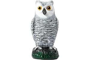 OFFO Spaventapasseri per uccelli, repellente per uccelli, corvi finto picchio, facciata per giardino, terrazza, balcone, nero e bianco