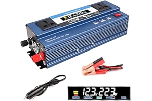 BEKASA 2600W Power Inverter 12V to 240V AC Pure Sine Wave Inverter,Car Inverter DC 12V to AC 240V with Dual UK Sokets 3 USB Ports, Car Power Inverter with Digital Display for RV Camping Caravan Travel