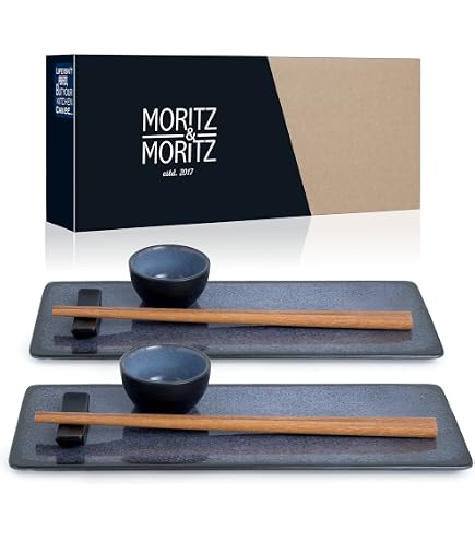 HENXFEN LEAD Set di stoviglie per sushi, set di stoviglie giapponesi per zuppa di miso maki sushi riso con 2 piatti da sushi, ciotole, paio di bacchette, verde lucido