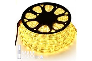 Forever Speed 30M LED Rope Lights Outdoor Warm White, 1080LEDs Waterproof Rope Lights for Outdoor, Decoration and Lighting LED Light Rope for Halloween, Garden, Christmas, Wedding, Party