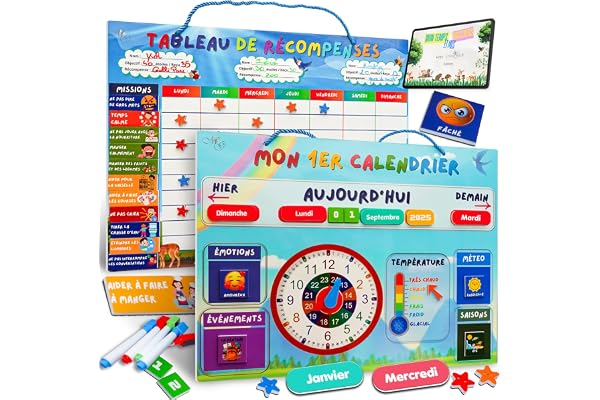 MEIGAH Tableau de Recompense Enfant + Calendrier Éducatif – Autonomie, Routines & Comportement Positif – 160 Magnets & 300 Étoiles - Organisation, Confiance en soi & Apprentissage ludique