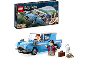 LEGO Harry Potter Fliegender Ford Anglia, baubares Spielzeug-Auto für Kinder, Geschenk für Jungs, Mädchen und alle Fans ab 7 Jahren, Set mit 2 Mini-Figuren inkl. Ron Weasley für Rollenspiele 76424
