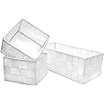 Storage Baskets, 3 Pack, White, Storage Baskets Sets, Woven Boxes for Home, Kitchens, Offices, Cupboards, Bathrooms, Shelves, Boxes