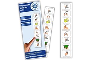 AUTISM SUPPLIES AND DEVELOPMENTS Lavage des Mains -Tableau Visuel Apprentissage Enfant –Séquentiel Autonomie Hygiène des Mains – Pictogrammes Autisme-Outil pour la Maternelle/TSA/TDAH