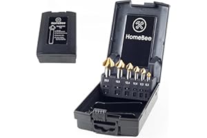 HANSEKÜCHE HomeBee pogłębiacz stożkowy ze stali HSS 6542 – pogłębiacz do drewna o średnicy 90° Ø 6,3 – 20,5 mm – bardzo ostry – zestaw pogłębiaczy do drewna, metalu i tworzywa sztucznego, z praktycznym pudełkiem