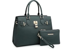Dasein Women Handbags and Purses Ladies Shoulder Bag Top Handle Satchel Tote Work Bag with Matching Clutch