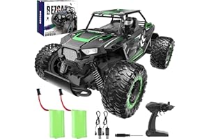 BEZGAR Remote Control Cars - 1:14 Scale RC Car, 2WD 20KM/H All-Terrains Toy Off Road Vehicle Monster Truck with 2 Rechargeable Battery for Boys Kids Adults and Girls, TB142