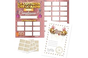 KAÏDENSÏ Maxi Gratta e Vinci Personalizzato Gioco Compleanno – Idea Regalo Lotteria del 60enne Versione A3 - Calendario Auguri Grattabile 60 Anni Per Invitati - Regali Divertenti 60 Anni Uomo Donna Originale