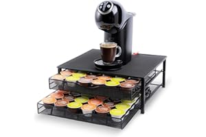 GADGY Dolce Gusto uchwyt na kapsułki | do przechowywania 72 kapsułek kawy | w zestawie z 2 szufladami | antypoślizgowe nóżki, wytrzymały, odporny na uderzenia i nierdzewny metal | akcesoria Dolce Gusto