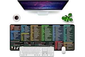 RIDILOZEY Excel Grande tappetino per il mouse, misura XL, per il gaming, la scrivania, motivo scorciatoie da tastiera in italiano, di colore nero