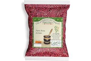 GECO GREEN ECOMMERCE Grani di Pepe Rosa Essiccati al Sole - Busta da 50 gr | Gluten Free Vegan | Sapore Delicato, dona Carattere a Carni, Salse e Vellutate - Qualità Premium (Pepe Rosa In Grani)