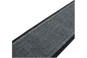 SrS Rugs® Sydney Long Carpet Runner - Heavy-Duty - Stain-Resistant - Absorbent - Non-Slip Rubber Backed - Strong - Industrial Grade - Tough Mat for Hall and Stairs (Grey, Length: 5' (67 x 152 cm))