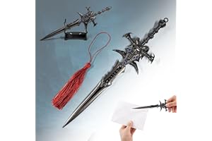 SWORDS AND MORE World of Warcraft- Frostmourne, ouvre-lettre en forme d'épée avec base, 22,5 cm, accessoire pour la maison et le bureau, cadeau et marchandise pour les fans et les collectionneurs