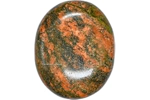AMAZING GEMSTONE Crysta Palm Stone Piedra curativa natural para Chakra Balancing Spritual Good Luck (Unakite)