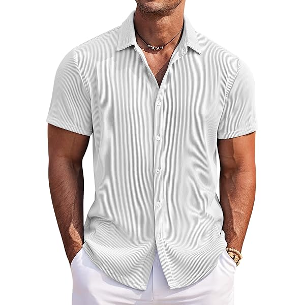 COOFANDY Herenhemd met korte mouwen, linnen, zomer, vrijetijdshemden, Kuban kraag, businesshemd, casual, regular fit, outdoor linnen shirt voor mannen, Donkerblauw, S
