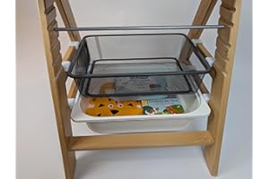 JALUDesignDE Hauck High Chair Adapter for IKEA Trofast, Storage Holder for Box and Mesh Basket, Space Saving Organiser Solution, White