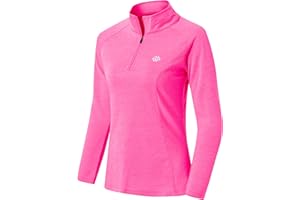 AjezMax Donna Maglia da Corsa a Maniche Lunghe 1/4 Zip Felpa Sportivo Yoga Fitness Outdoor Tops