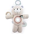 Ingenuity Premium Soft Plush Travel Activity Toy with Wooden Teethers - Nate the Teddy Bear, Ages Newborn +