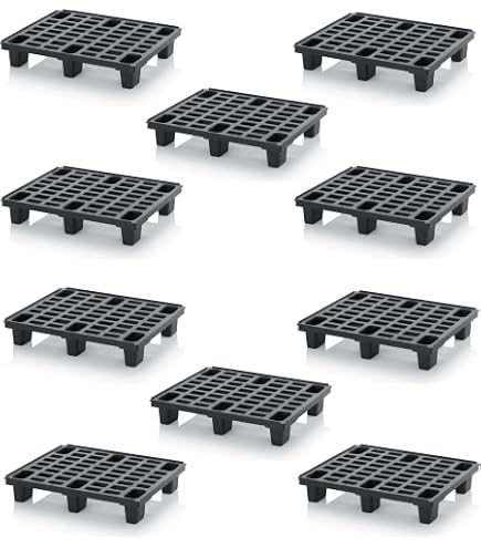 Lot De 6 Palettes En Plastique 60x40x10 Cm - Robus Et Empilables Pour Entrepôts Et Logistique